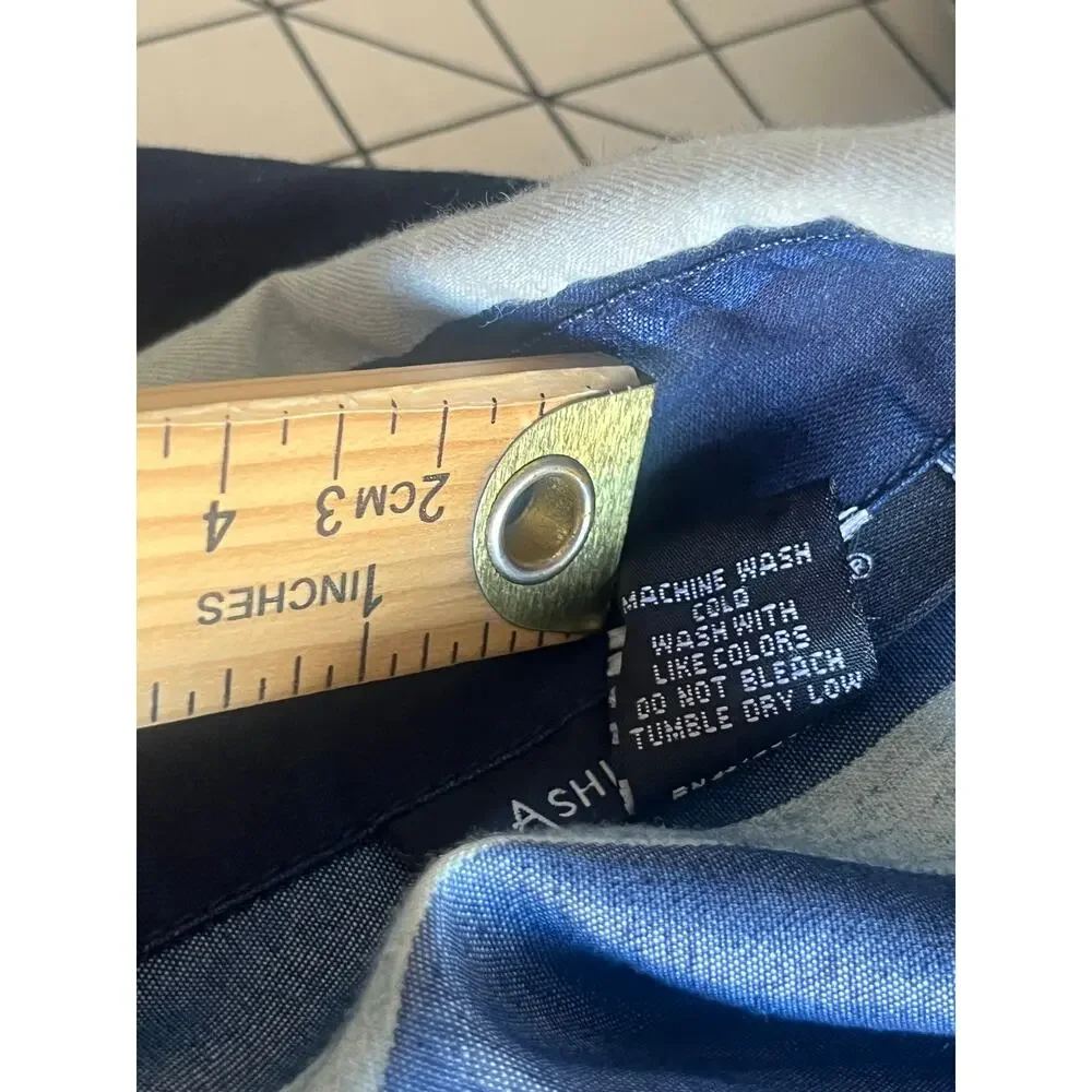 Ashley Stewart Women's Blue Denim Maxi Dress SZ 16 Button Up Long Sleeve Pockets - Picture 15 of 16
